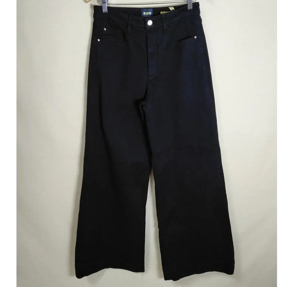 Maeve by Anthropologie Black Wide Leg Denim Jeans Women Size 29